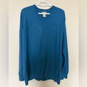 L.L. Bean Men's Teal V-Neck Sweater